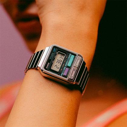 Relógio Casio Vintage A120WE-1ADF Silver Front Button Series