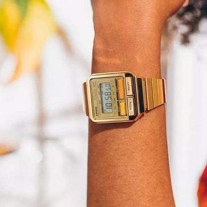 Imagem de Relógio Casio Vintage A120WEG-9ADF Gold Front Button Series