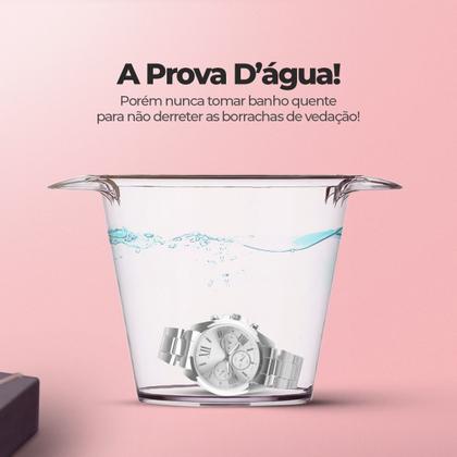 Imagem de Relogio casual aço inox prova dagua premium feminino prata social original resistente presente