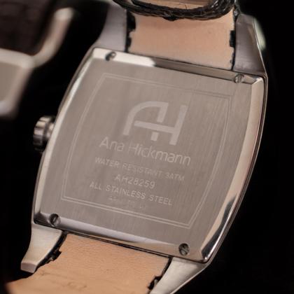 Imagem de Relógio Champion Ana Hickmann Analógico Couro Aço Prata AH28259Q Kit Colar e Brincos