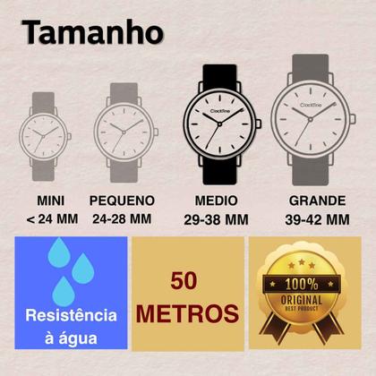 Imagem de Relogio Champion CH22233M Feminino Pulseira Couro Preto Quartzo Resistente Agua 5 ATM Redondo Social Dourado