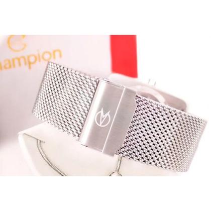 Imagem de Relógio Champion Digital CH40080S Feminino Pulseira Aço Inox Prata Fundo Espelhado LED Original