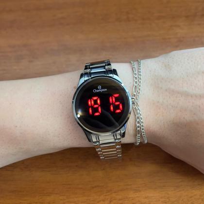 Imagem de Relógio Champion Digital Led Redondo Tamanho Médio prata