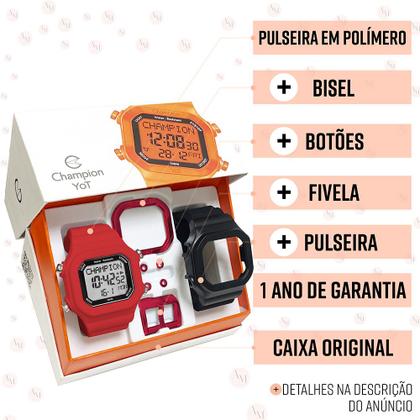 Imagem de Relógio Champion Digital Yot Troca Pulseira Preto Original