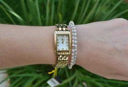 Imagem de Relogio Champion Dourado Quadrado Feminino CN28366H + Semi Joia