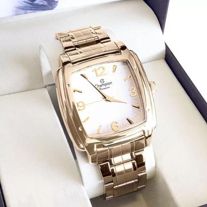 Imagem de Relogio champion dourado quadrado grande cn28731h