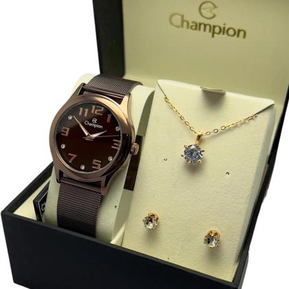Imagem de Relógio Champion Feminino cor chocolate Cn29007k semi joias