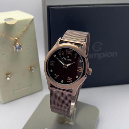 Imagem de Relógio Champion Feminino cor chocolate Cn29007k semi joias