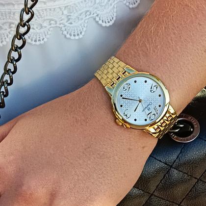 Imagem de Relógio Champion Feminino Dourado A Prova D'água Original Elegante 155H