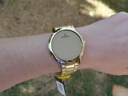 Imagem de Relógio Champion Feminino Dourado Digital Espelhado CH40115B + Semi Joia