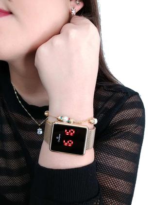 Imagem de Relógio Champion Feminino Original Novo Dourado Led Vermelho CH40080V