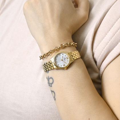 Imagem de Relogio Champion Feminino Pequeno Dourado Prova Dagua