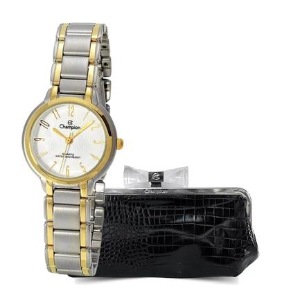 Imagem de Relogio champion feminino pequeno misto numeros ch26944s + bolsa