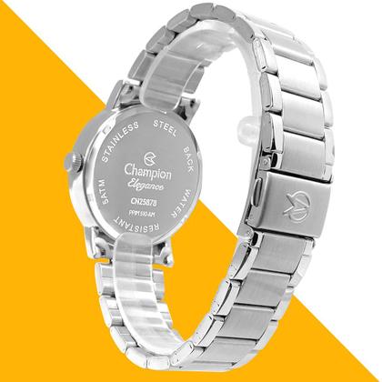 Imagem de Relógio Champion Feminino Prata Analógico Prova Dágua Luxo