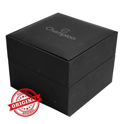 Imagem de Relógio CHAMPION masculino dourado couro preto CN20613P