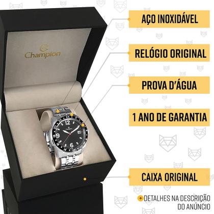 Imagem de Relógio Champion Masculino Prata Preto Prova Dágua com Garantia de 1 Ano