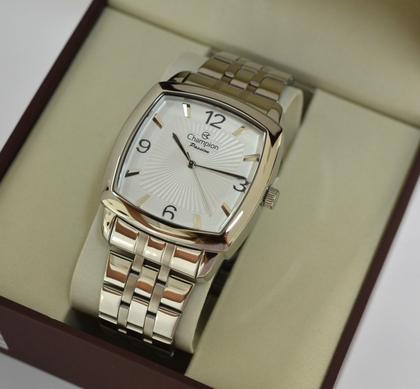 Imagem de Relogio champion prateado quadrado grande cn28740q