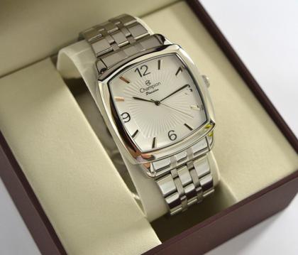 Imagem de Relogio champion prateado quadrado grande cn28740q