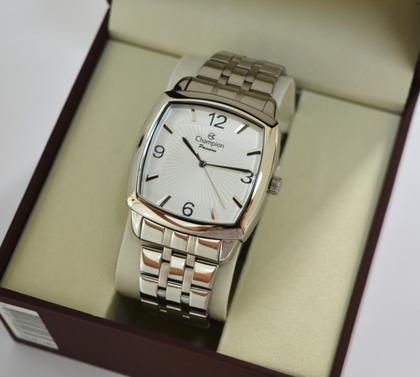 Imagem de Relogio champion prateado quadrado grande cn28740q