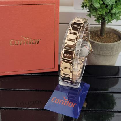 Imagem de Relógio Condor Feminino Casual Copc21j Quadrado Aço Inox Analógico Quartzo Resistente Dia A Dia Elegante