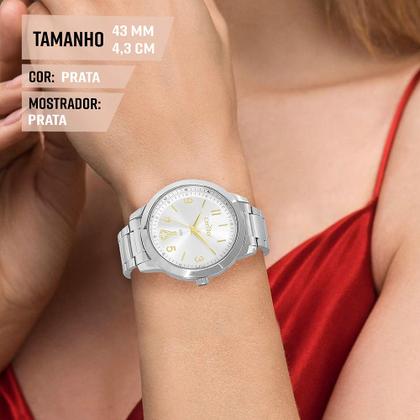 Imagem de Relógio Condor Feminino Prata 1 Ano de Garantia Analógico