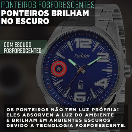 Imagem de Relógio Condor Masculino Original Prata Prova Dágua Garantia