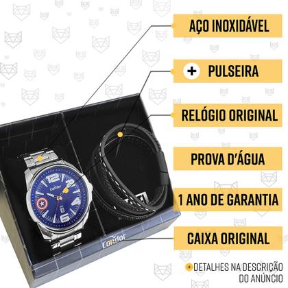 Imagem de Relógio Condor Masculino Original Prata Prova Dágua Garantia
