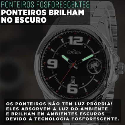 Imagem de Relógio Condor Prata Masculino 1 Ano De Garantia Analógico