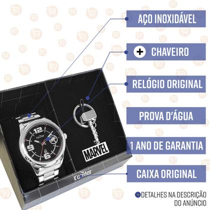 Imagem de Relógio Condor Prata Masculino 1 Ano De Garantia Analógico