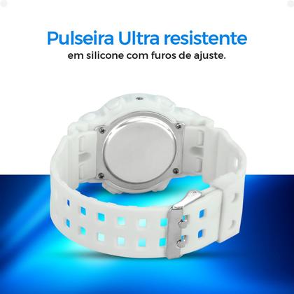 Imagem de relogio criança menino digital silicone infantil + caixa adolescente data azul bebe alarme