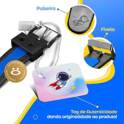 Imagem de relogio criança premium ajustavel digital infantil qualidade original alarme menino esportivo azul presente led preto