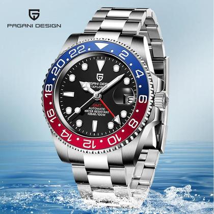Imagem de Relógio de Aço Inoxidável Automático Submariner Diver 100m Pagani Design 1662