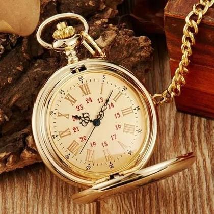 Imagem de Relógio De Bolso Antigo Gold Estilo Peaky Blinders Vintage 