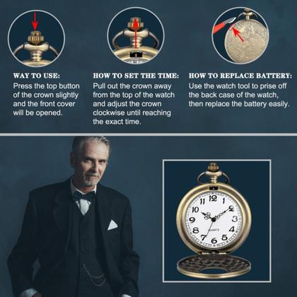 Imagem de Relógio De Bolso Com Corrente Vintage Estojo Novo