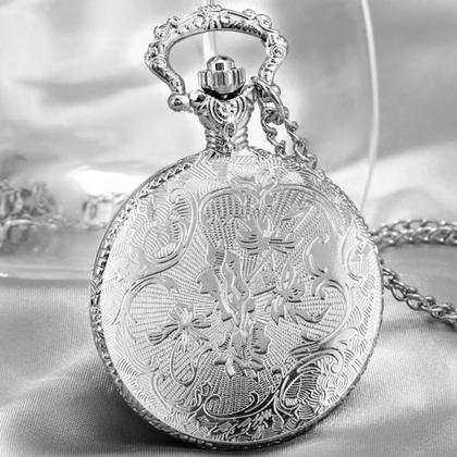 Imagem de Relógio De Bolso Feminino Mandala Com Corrente Aço E Estojo