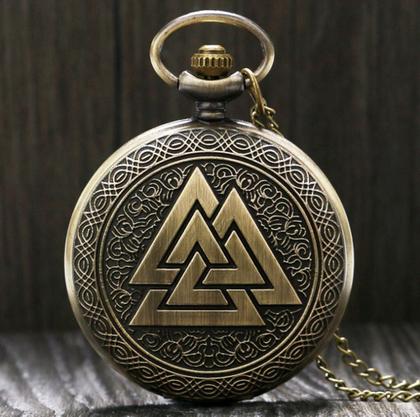 Imagem de Relógio De Bolso Valknut Nórdico Antigo Retro Vintage Viking