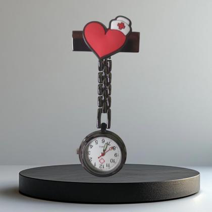 Imagem de Relógio De Lapela Funcional Enfermagem Aço Inox Corrente