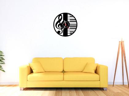 Imagem de Relógio De Madeira MDF Parede Musica 5