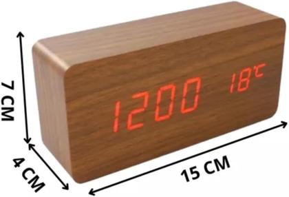 Imagem de Relógio De Mesa Digital Data Hora Temperatura Led 3 alarmes sensor liga e desliga