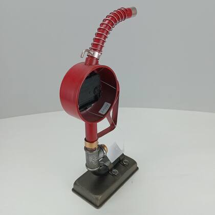 Imagem de Relogio de Mesa Vintage Home&Co 37x17x8cm Metal Vermelho Enfeite Decorativo para Sala Quarto e Casa