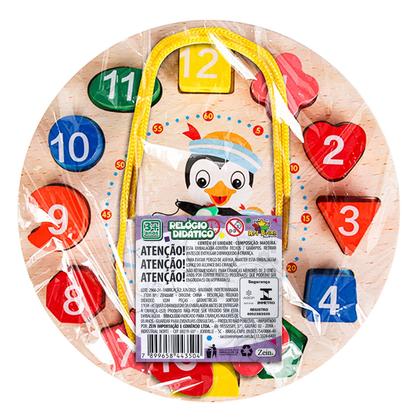 Imagem de Relógio De Montar Montessori De Brinquedo Com Formas Coloridas E Educativo