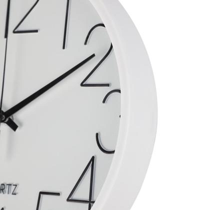 Imagem de Relogio de parede 24 cm branco com numeros pretos