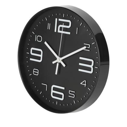 Imagem de Relogio de parede 29 cm preto com numeros brancos