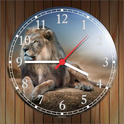 Imagem de Relógio De Parede Animais Leão Decorações Salas Interior Quartz