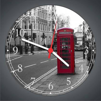 Imagem de Relógio De Parede Cidade Londres Cabine Telefônica Decoração Quartz