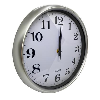 Imagem de Relógio de Parede Decorativo 30cm Prateado Cinza Quartz Estilo Moderno Elegante e Fácil de Instalar