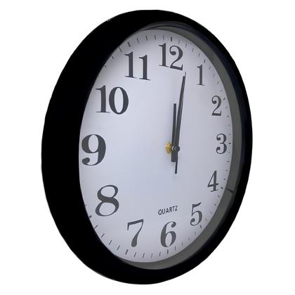 Imagem de Relógio de Parede Decorativo 30cm Preto Quartz Estilo Moderno Silencioso Elegante Fácil de Instalar