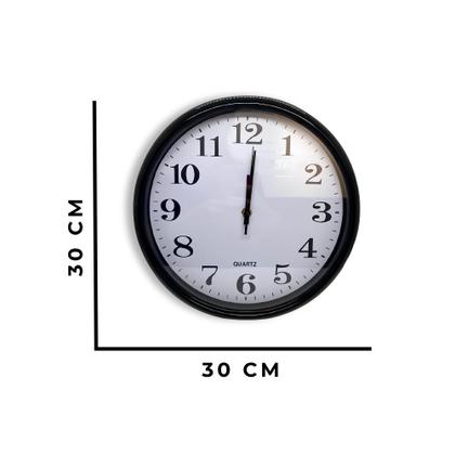 Imagem de Relógio de Parede Decorativo 30cm Preto Quartz Estilo Moderno Silencioso Elegante Fácil de Instalar
