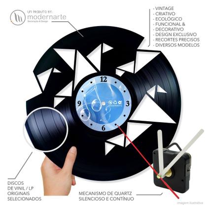 Imagem de Relógio De Parede Disco Vinil Diversos - Textura de Madeira - VDI-172