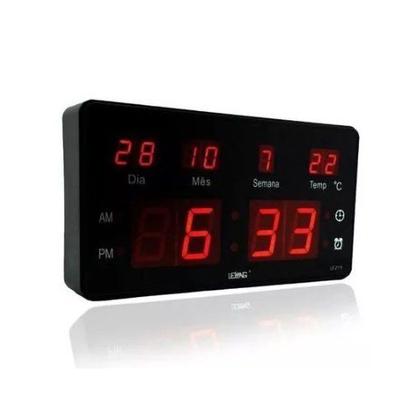 Imagem de Relógio De Parede Led Digital Temperatura Lelong Le-2115